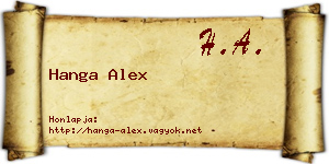 Hanga Alex névjegykártya